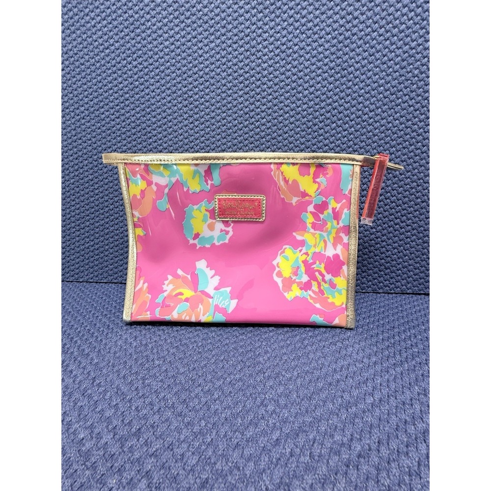Lilly Pulitzer Estee Lauder Collaboration Plastic Vibrant Floral Make Up‎ Bag